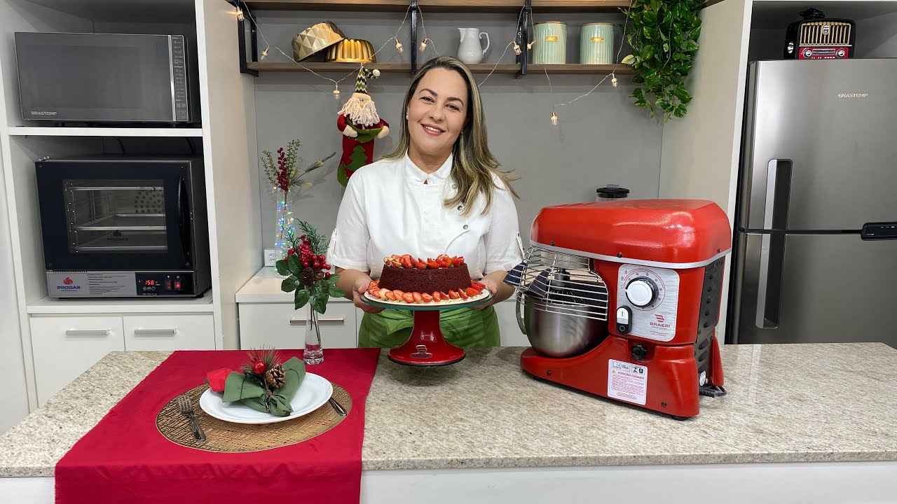 Receita bolo red velvet por Chef Malu, Progás e Braesi